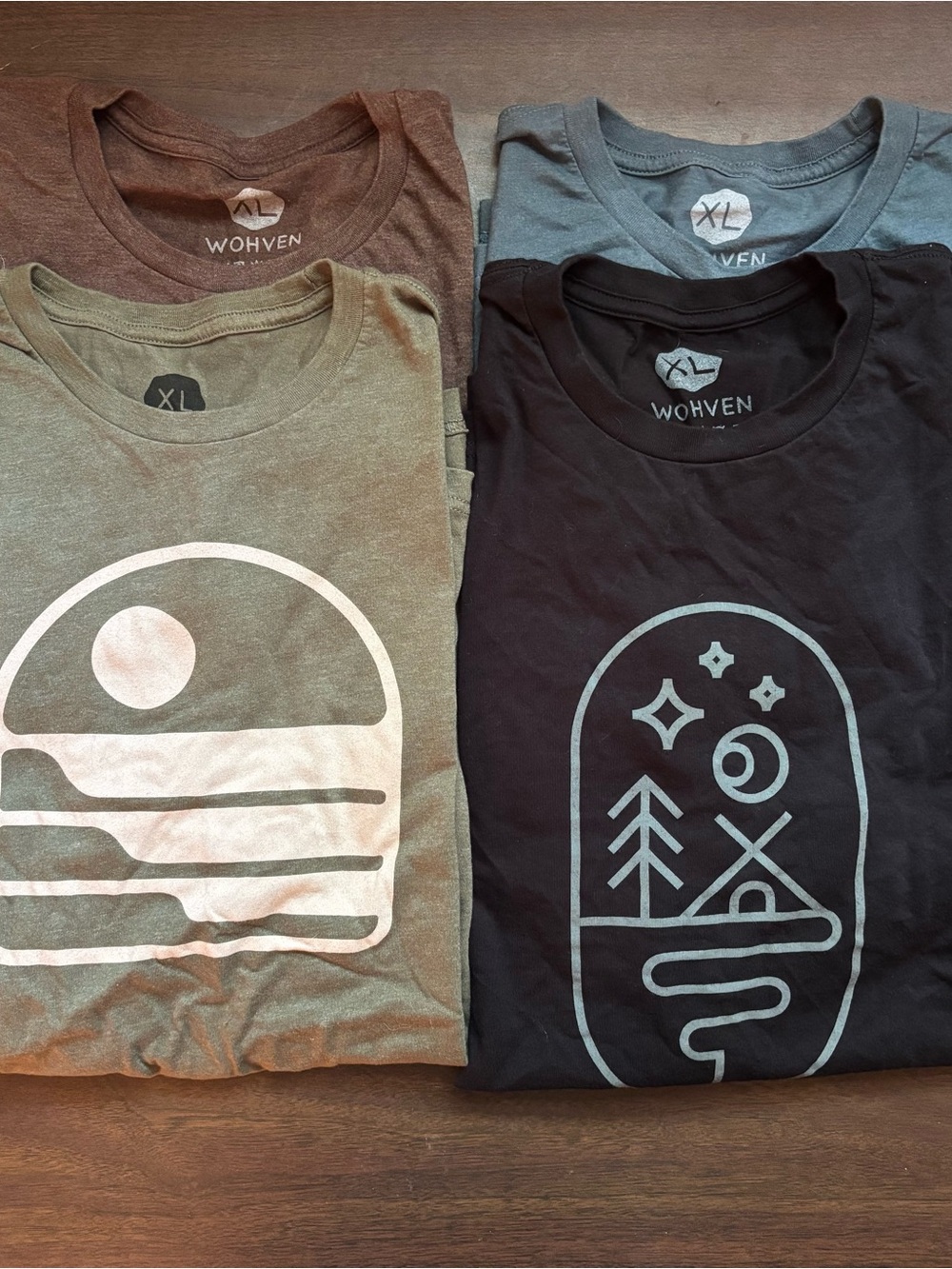 4 New WOHVEN T shirts in XL